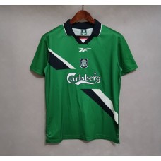 Liverpool 99/00 Away Green Soccer Jersey